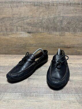 Cole Haan Pebbled Black Leather Driving Loafers Men's Size 10.5